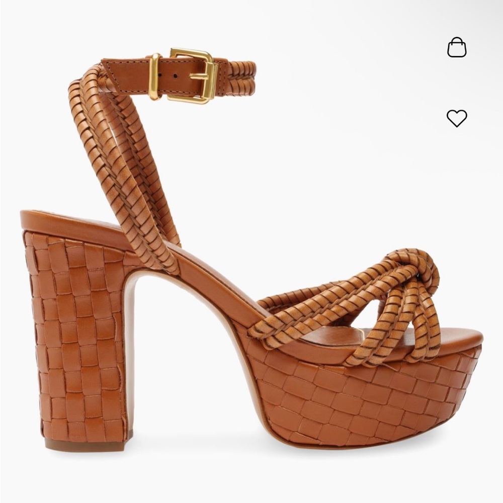 SCHUTZ Tan Braided Wedge Sandals